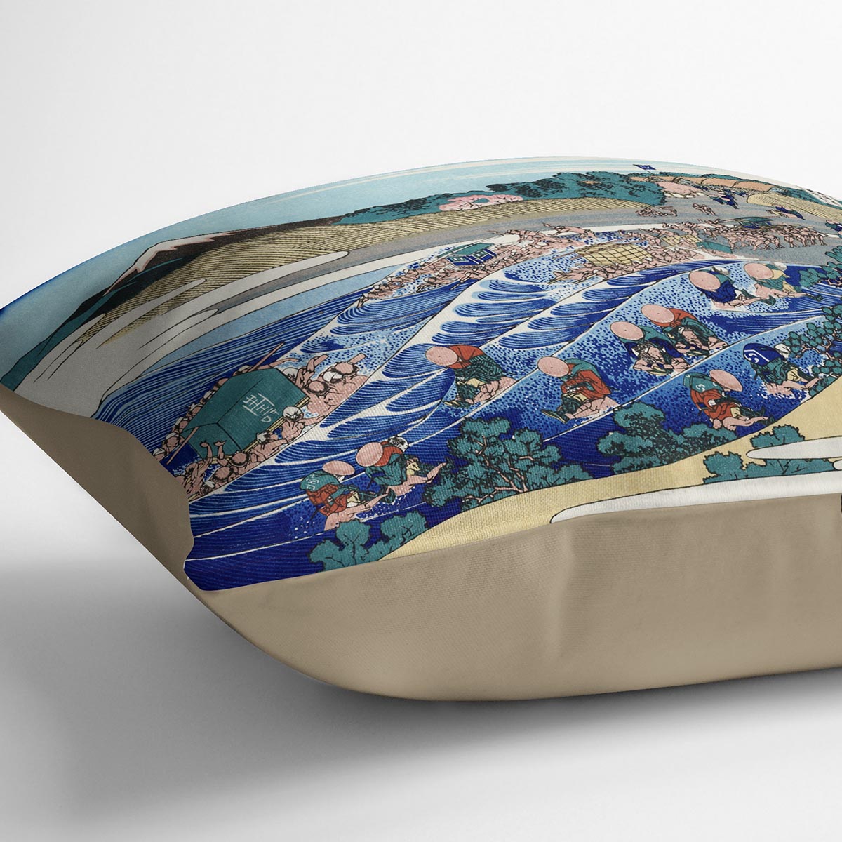 Fuji from Kanaya on Tokaido by Hokusai Cushion