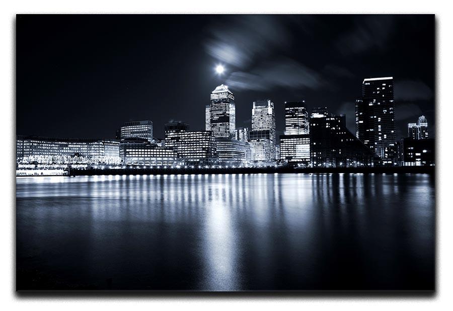 Full moon over London skyscrapers Canvas Print or Poster - Canvas Art Rocks - 1