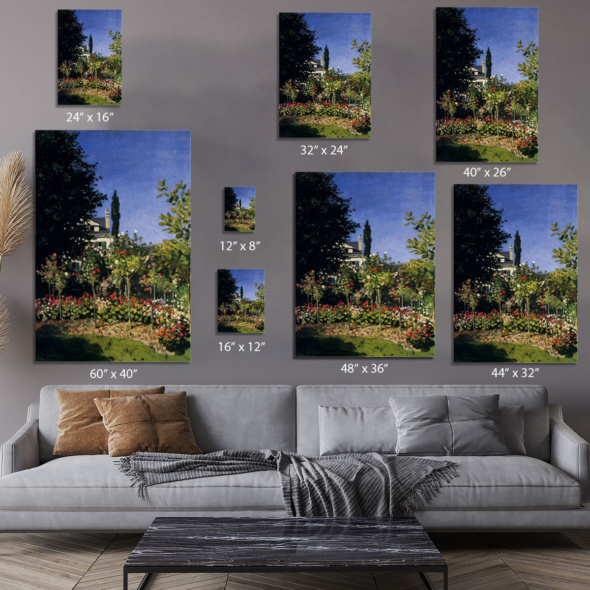 Garden In Flower At Sainte Adresse by Monet Canvas Print or Poster - Canvas Art Rocks - 7