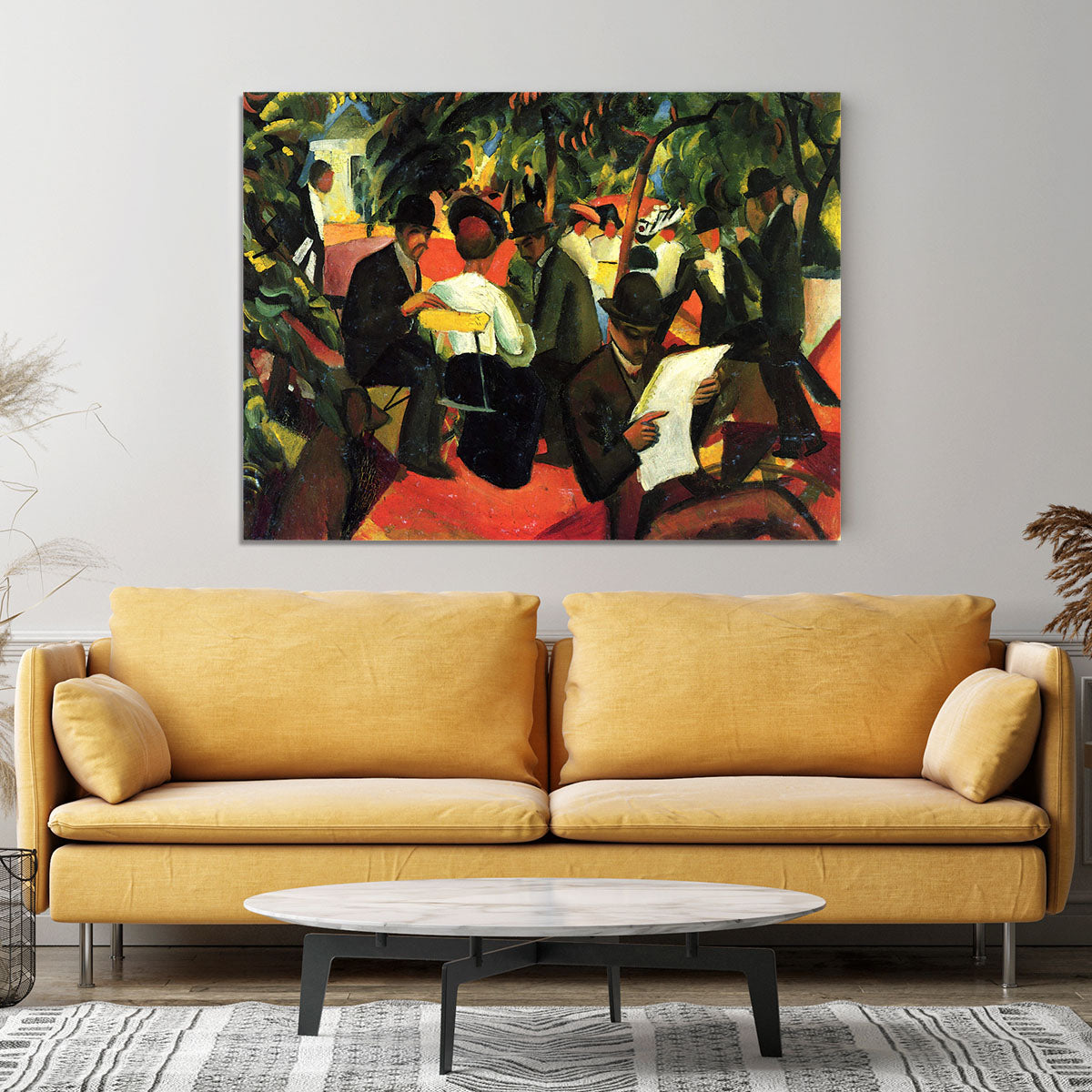 Garden Restaurant by Macke Canvas Print or Poster - Canvas Art Rocks - 4