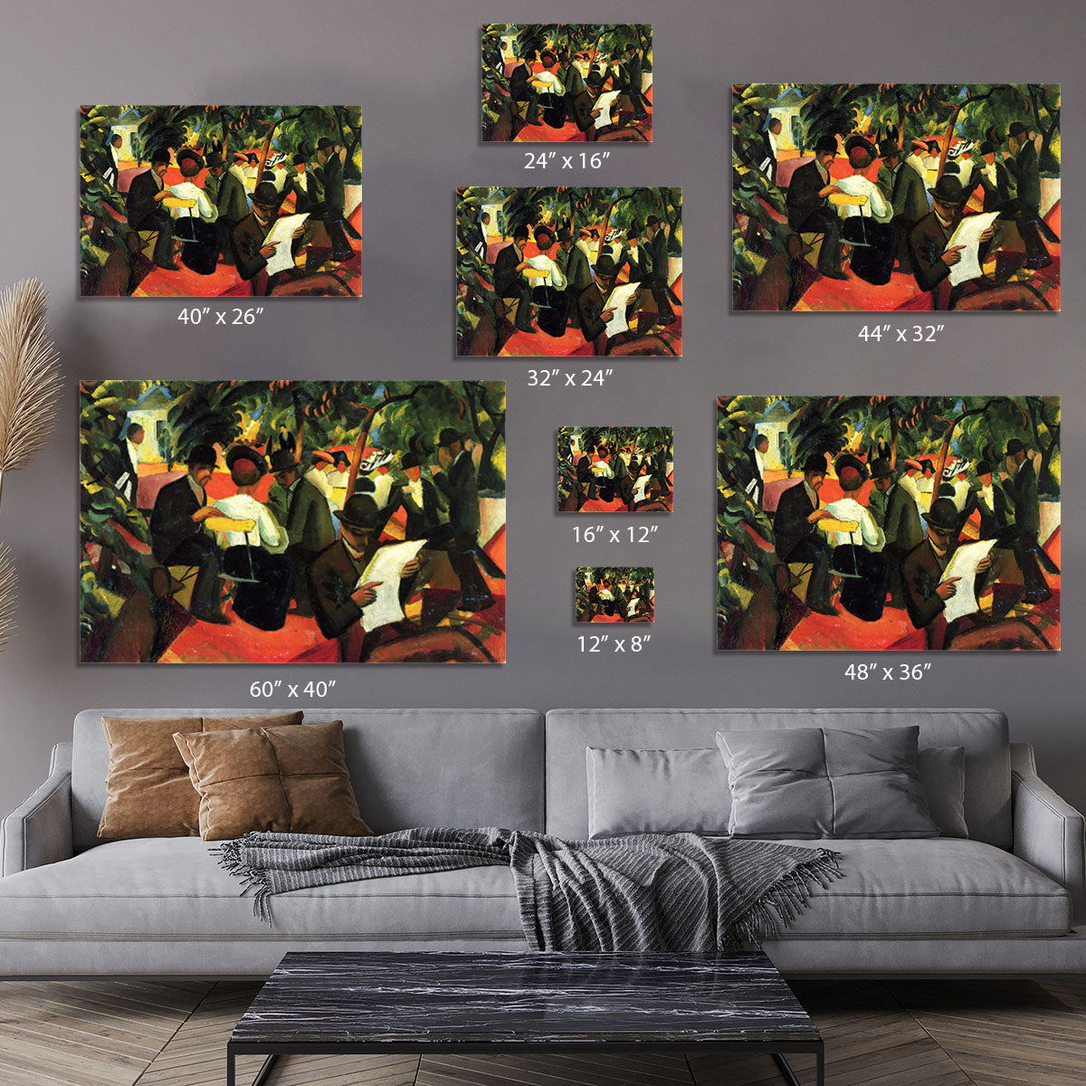 Garden Restaurant by Macke Canvas Print or Poster - Canvas Art Rocks - 7