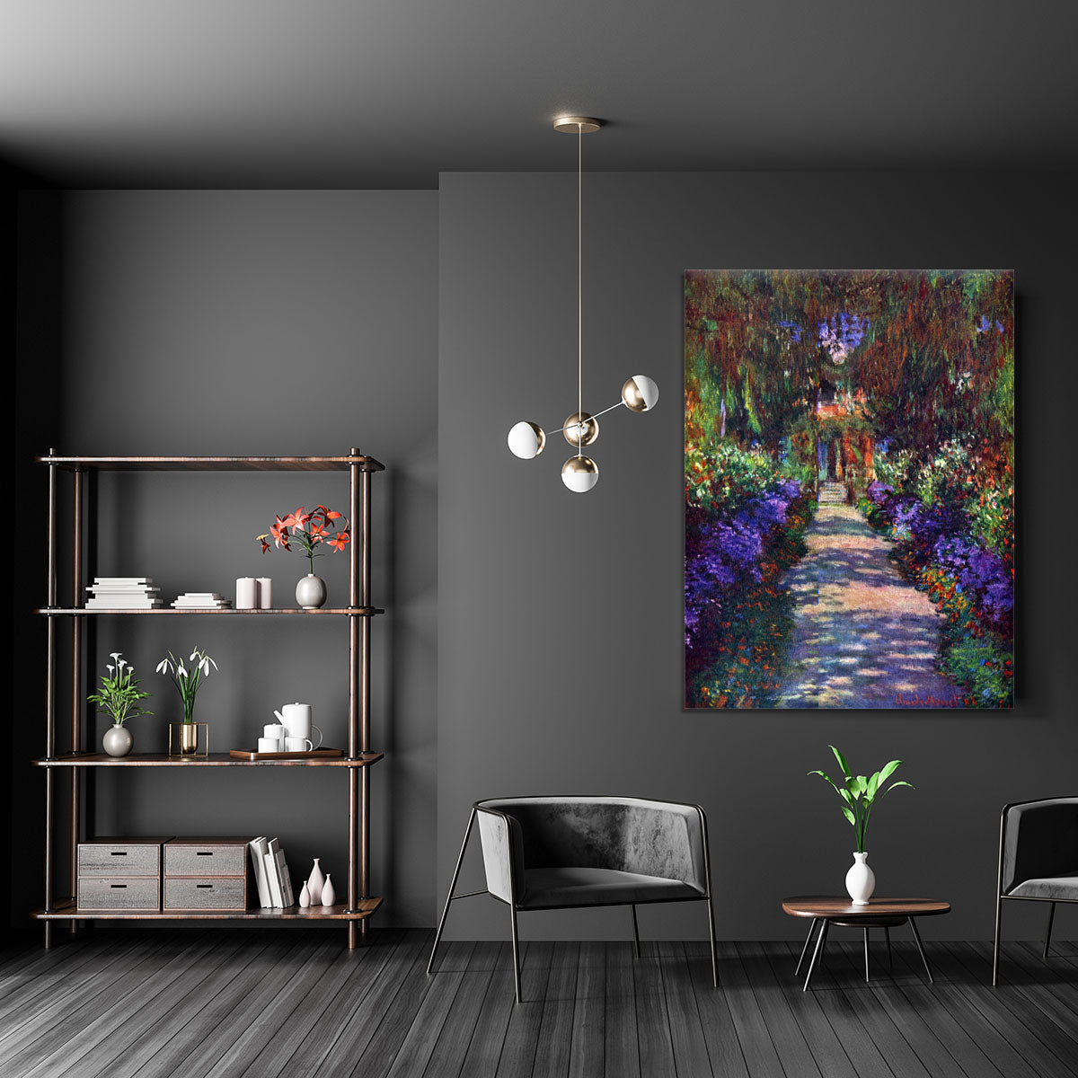 Garden at Giverny by Monet Canvas Print or Poster - Canvas Art Rocks - 5