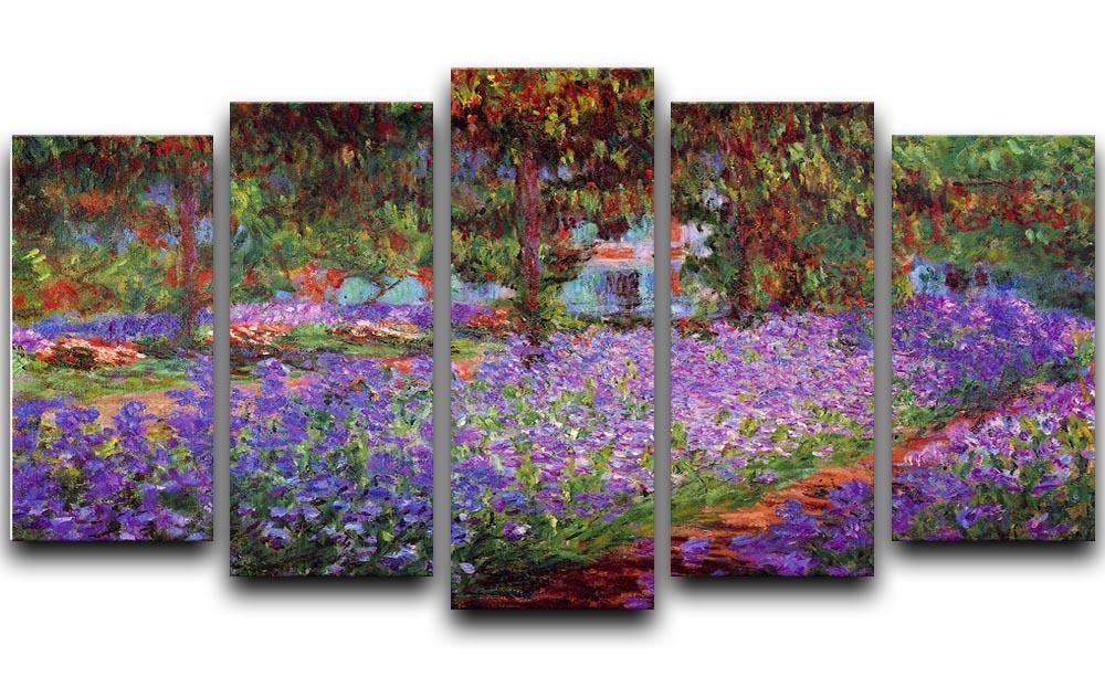 Garden in Giverny by Monet 5 Split Panel Canvas - Canvas Art Rocks - 1