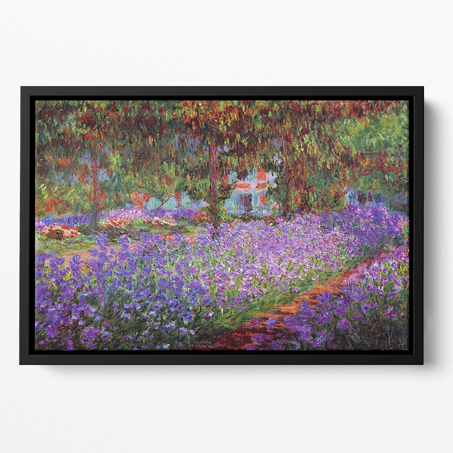 Garden in Giverny by Monet Floating Framed Canvas