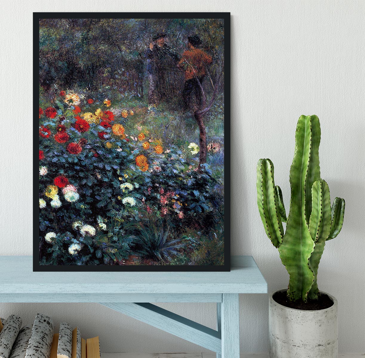 Garden in the street Cortot Montmartre by Renoir Framed Print - Canvas Art Rocks - 2