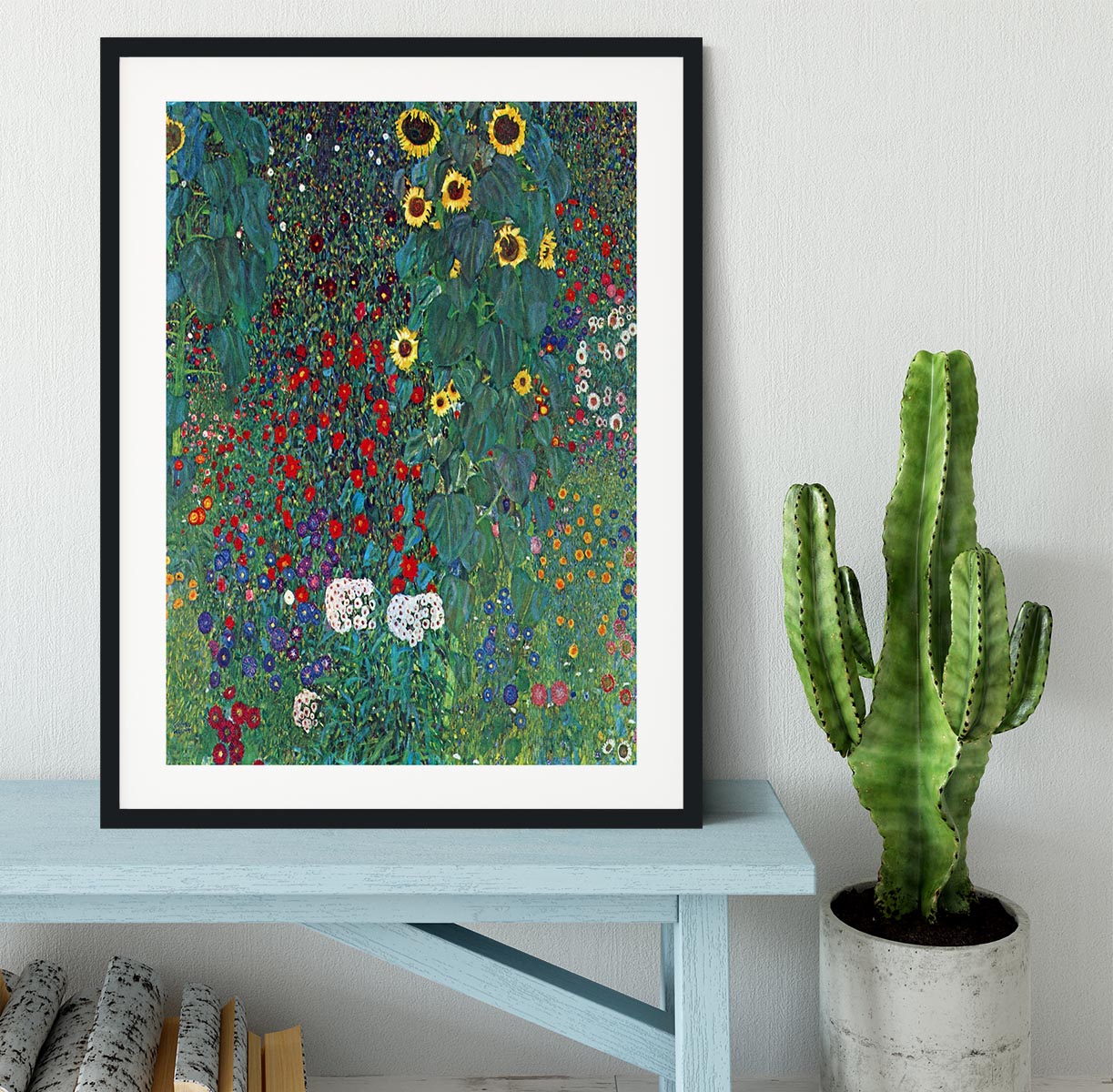 Garden with Crucifix 2 by Klimt Framed Print - Canvas Art Rocks - 1