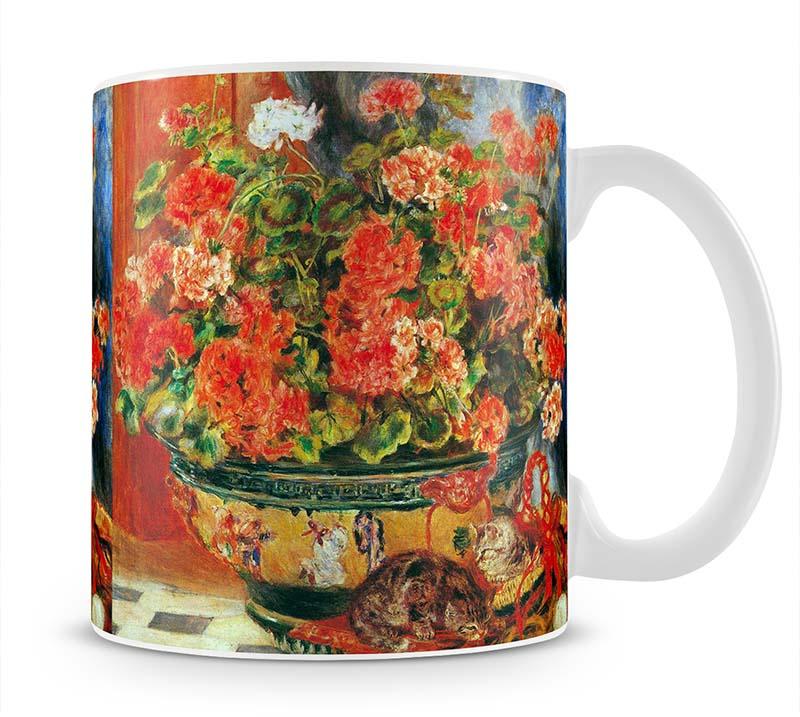 Geraniums and cats by Renoir Mug - Canvas Art Rocks - 1