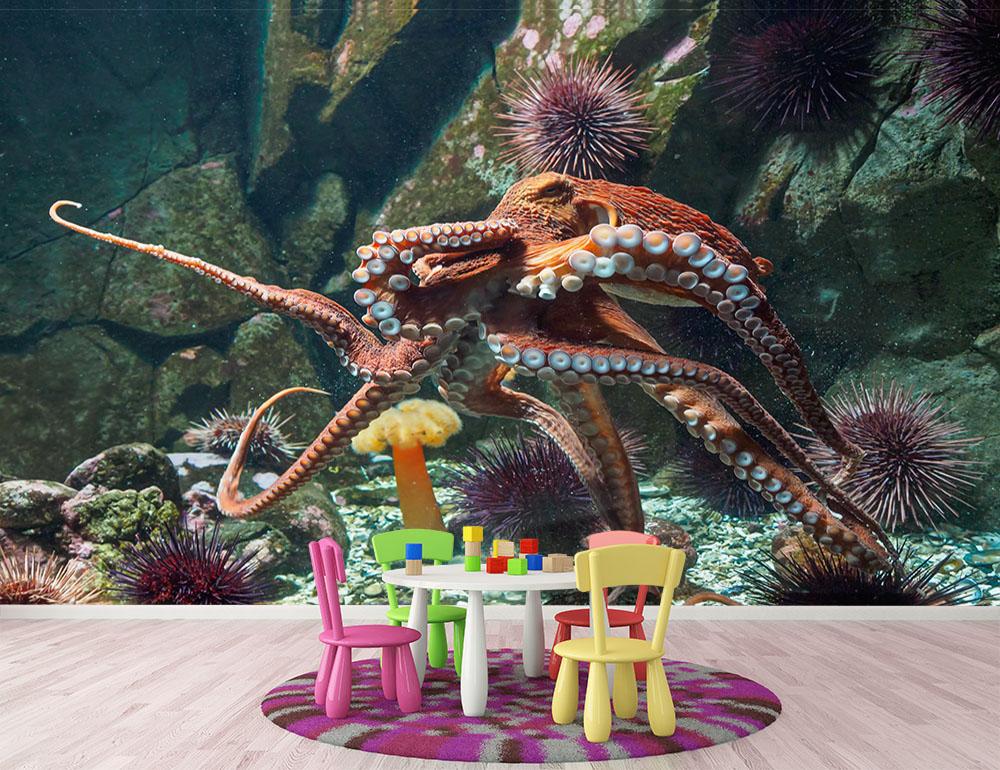 Giant Pacific octopus Wall Mural Wallpaper - Canvas Art Rocks - 2