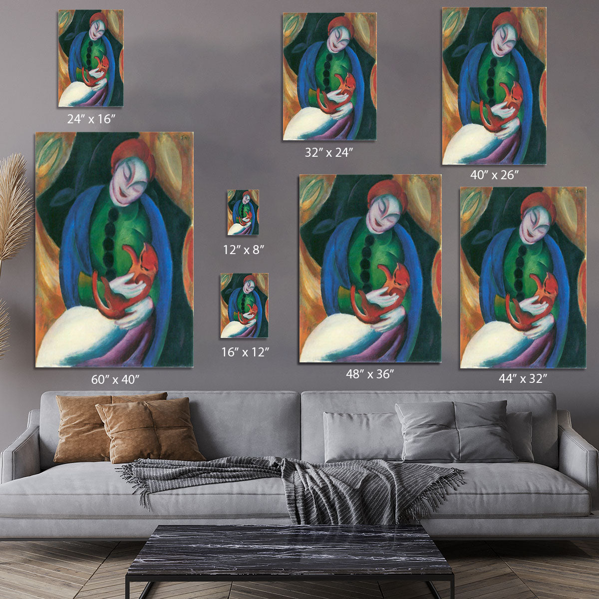 Girl with a Cat II by Franz Marc Canvas Print or Poster - Canvas Art Rocks - 7