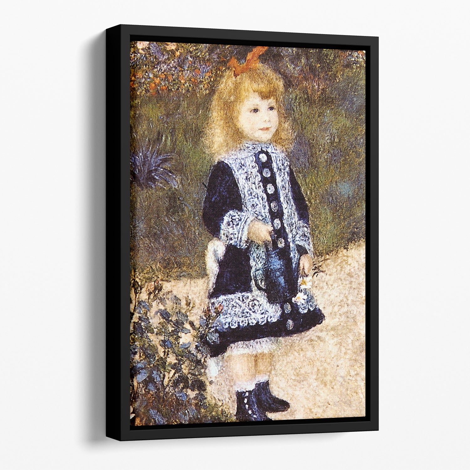 Girl with the Watering Can by Renoir Floating Framed Canvas