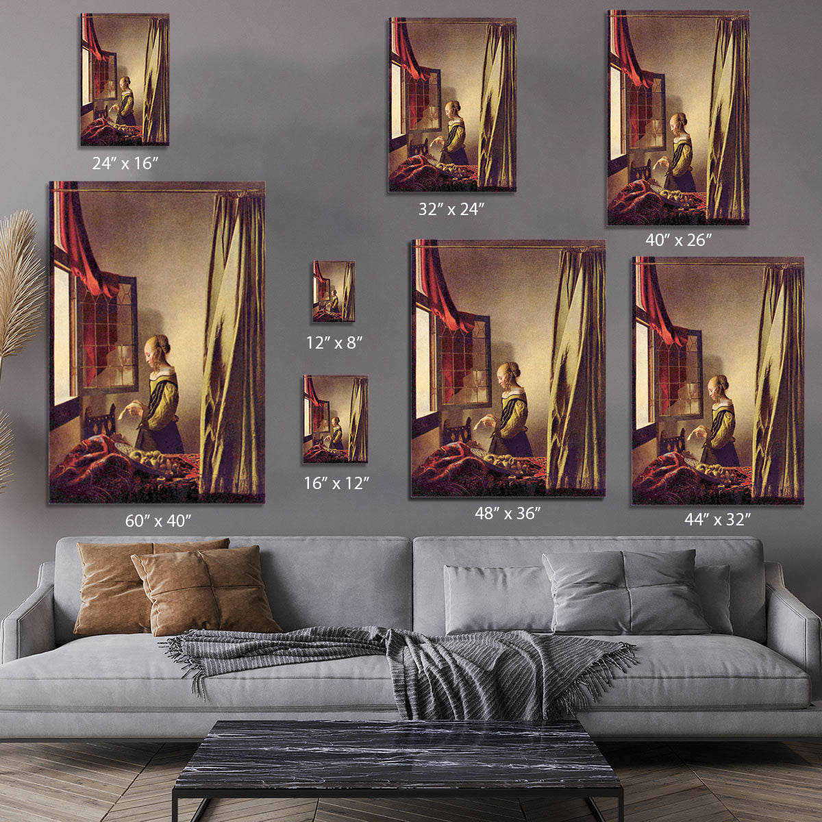 Girls at the open window by Vermeer Canvas Print or Poster - Canvas Art Rocks - 7