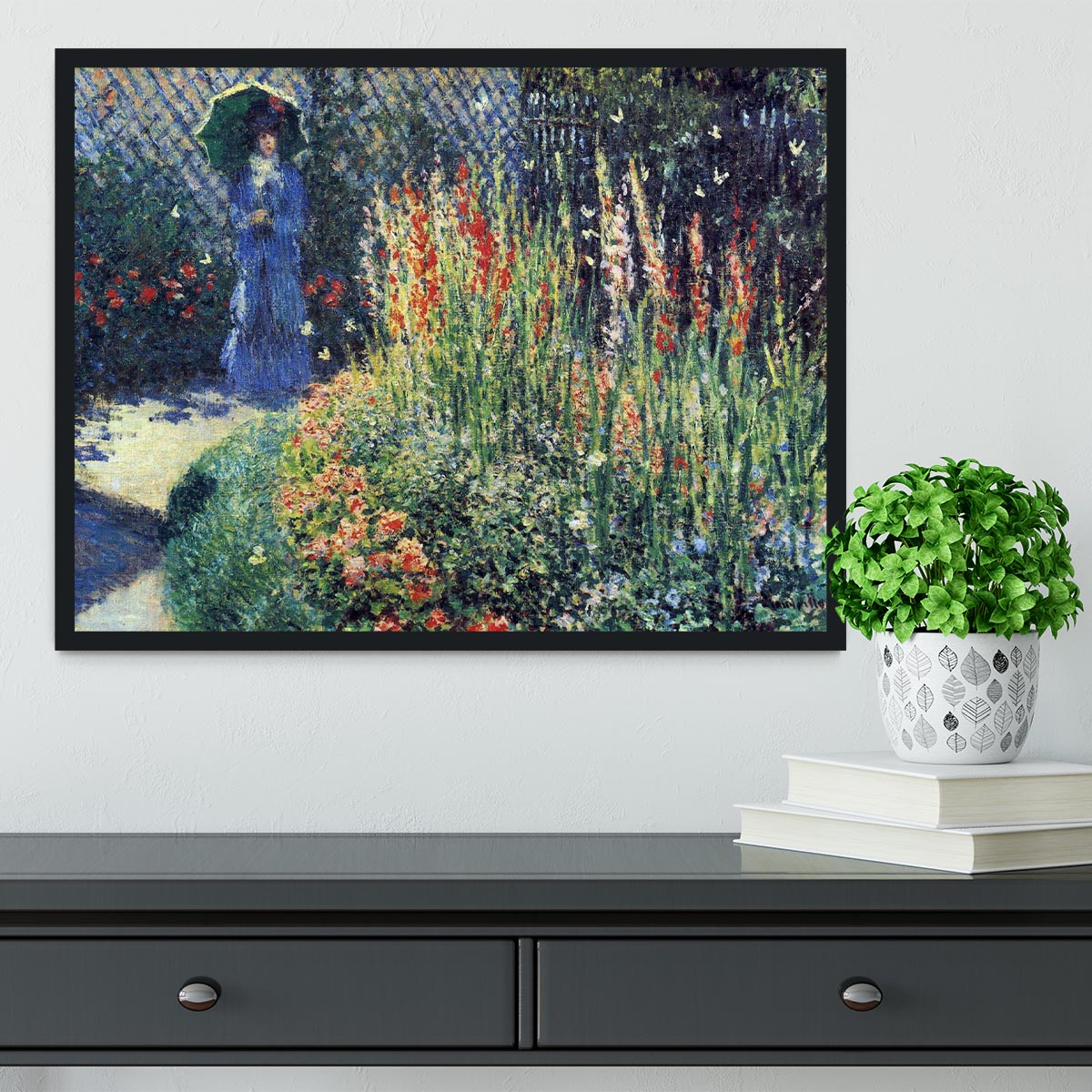 Gladiolas by Monet Framed Print - Canvas Art Rocks - 2