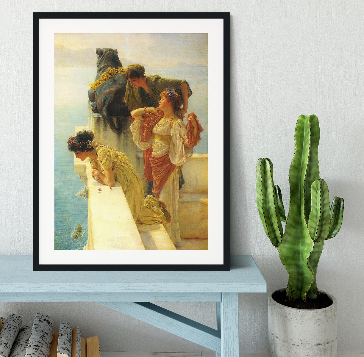 Good vantage point by Alma Tadema Framed Print - Canvas Art Rocks - 1