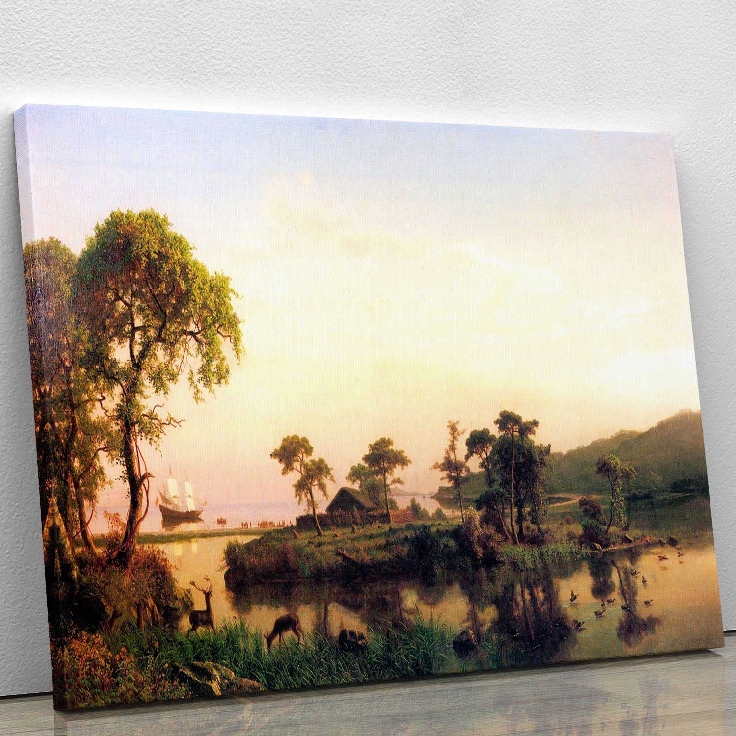 Gosnold on Cuttyhunk 1602 by Bierstadt Canvas Print or Poster - Canvas Art Rocks - 1