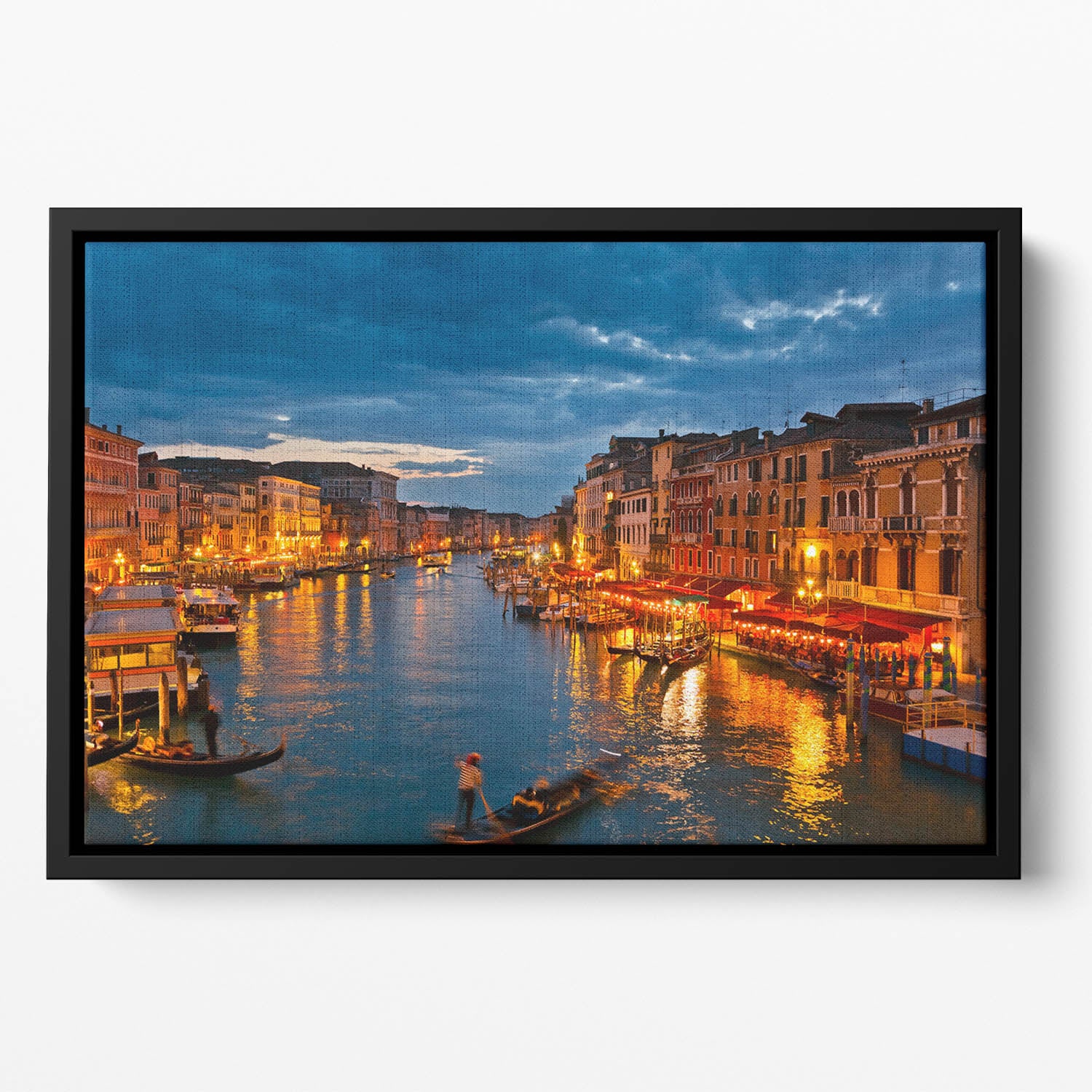 Grand Canal Venice at night Floating Framed Canvas