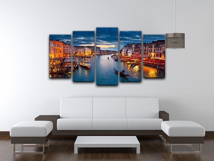 Grand Canal at night Venice 5 Split Panel Canvas - Canvas Art Rocks - 3