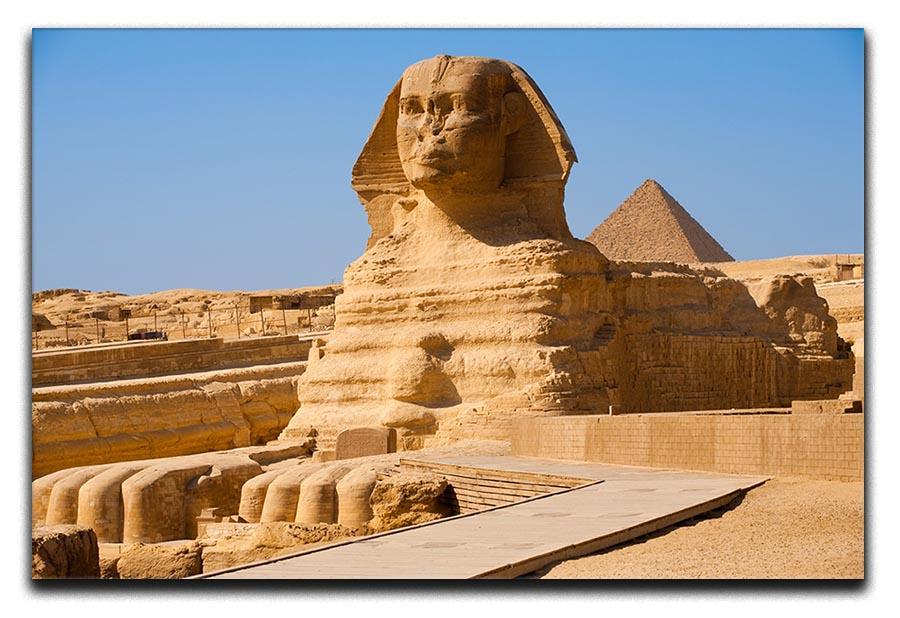 Great Sphinx with the pyramid of Menkaure Canvas Print or Poster - Canvas Art Rocks - 1