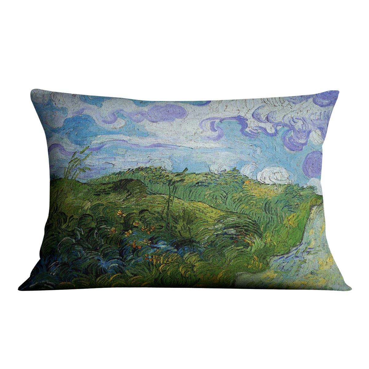 Green Wheat Fields by Van Gogh Cushion