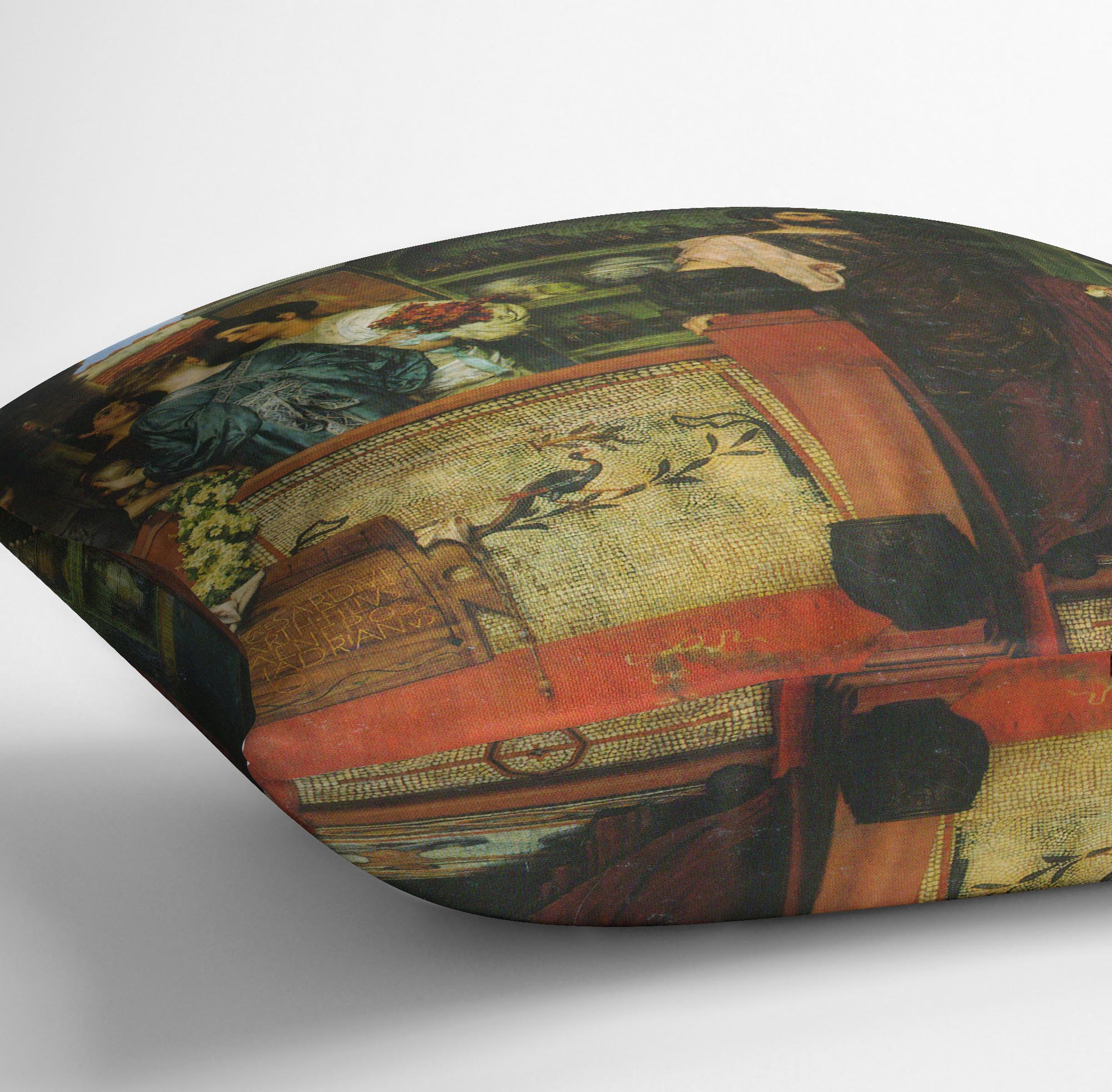 Hadrian visiting a Roman British pottery by Alma Tadema Cushion - Canvas Art Rocks - 3