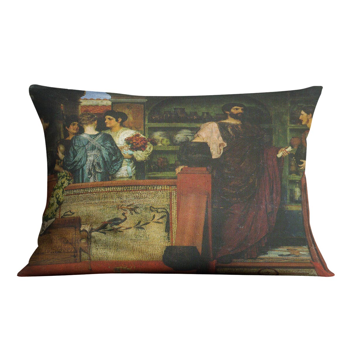 Hadrian visiting a Roman British pottery by Alma Tadema Cushion - Canvas Art Rocks - 4