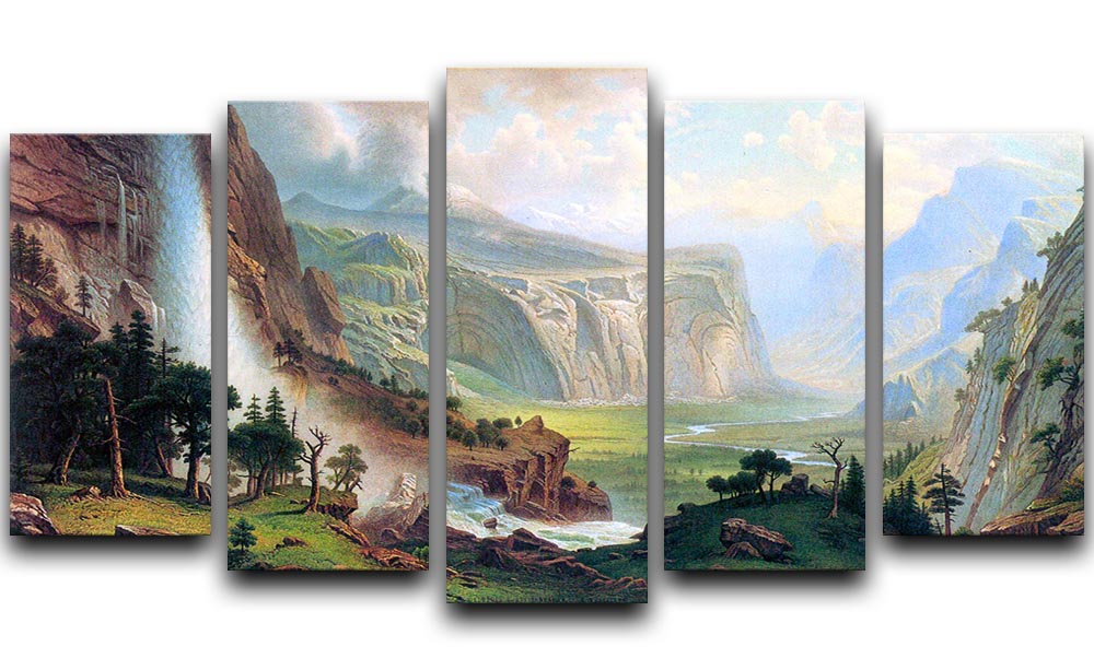Half Dome in Yosemite by Bierstadt 5 Split Panel Canvas - Canvas Art Rocks - 1