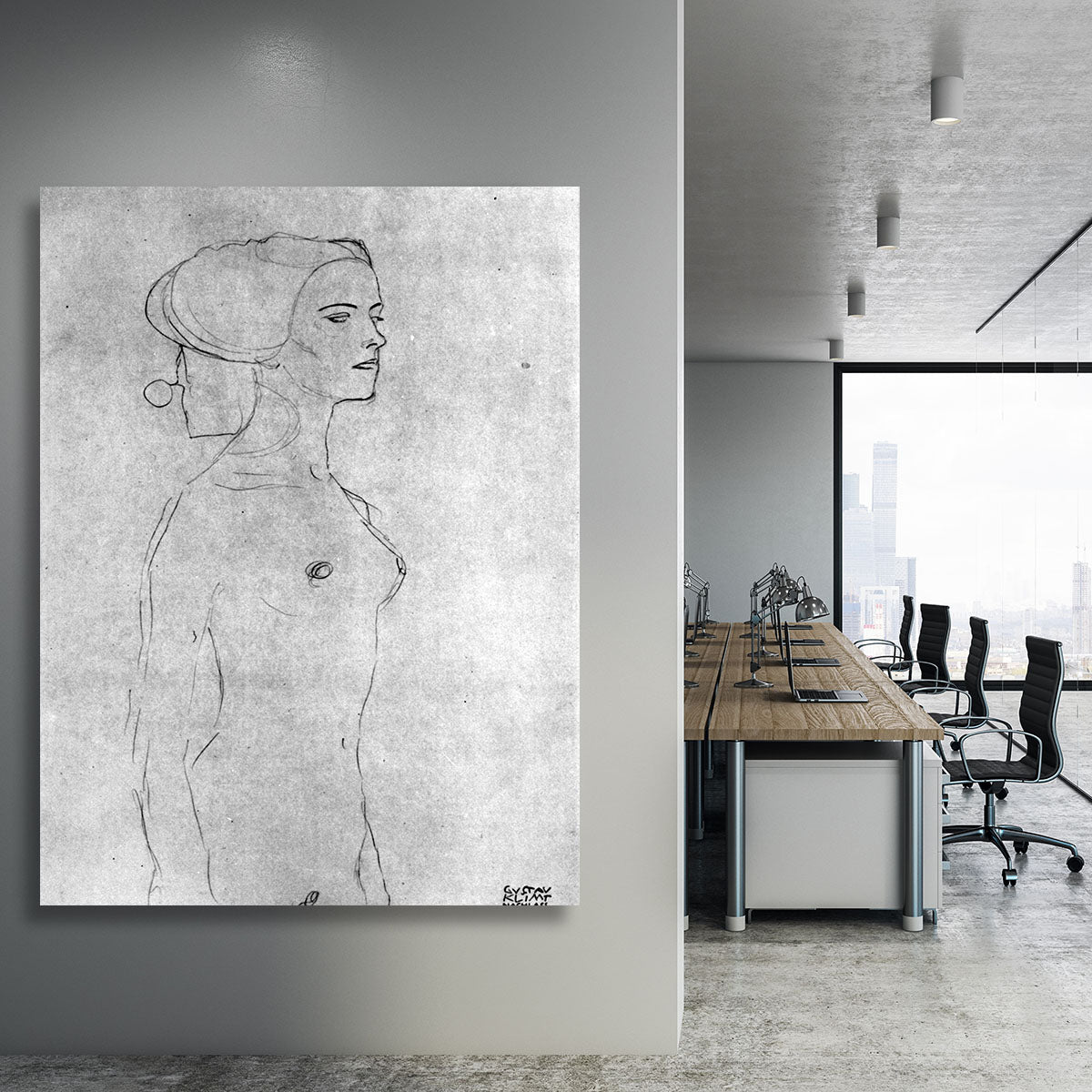 Half a picture to the right Schreitenden by Klimt Canvas Print or Poster - Canvas Art Rocks - 3