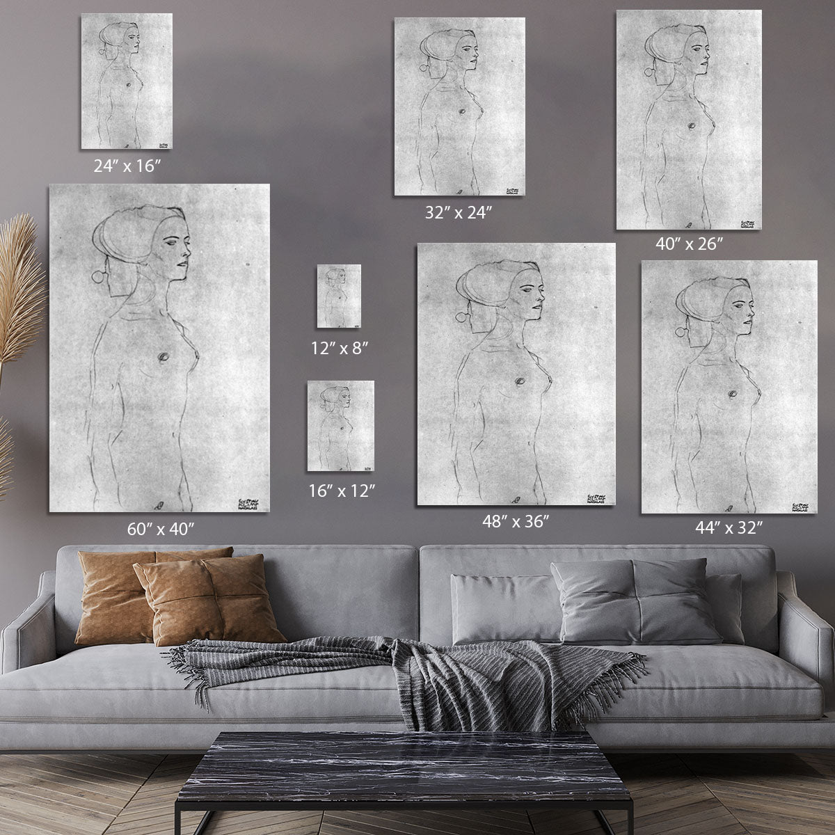 Half a picture to the right Schreitenden by Klimt Canvas Print or Poster - Canvas Art Rocks - 7