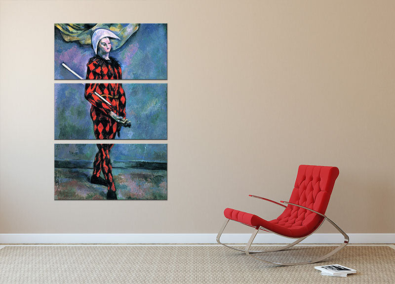 Harlequin by Cezanne 3 Split Panel Canvas Print - Canvas Art Rocks - 2