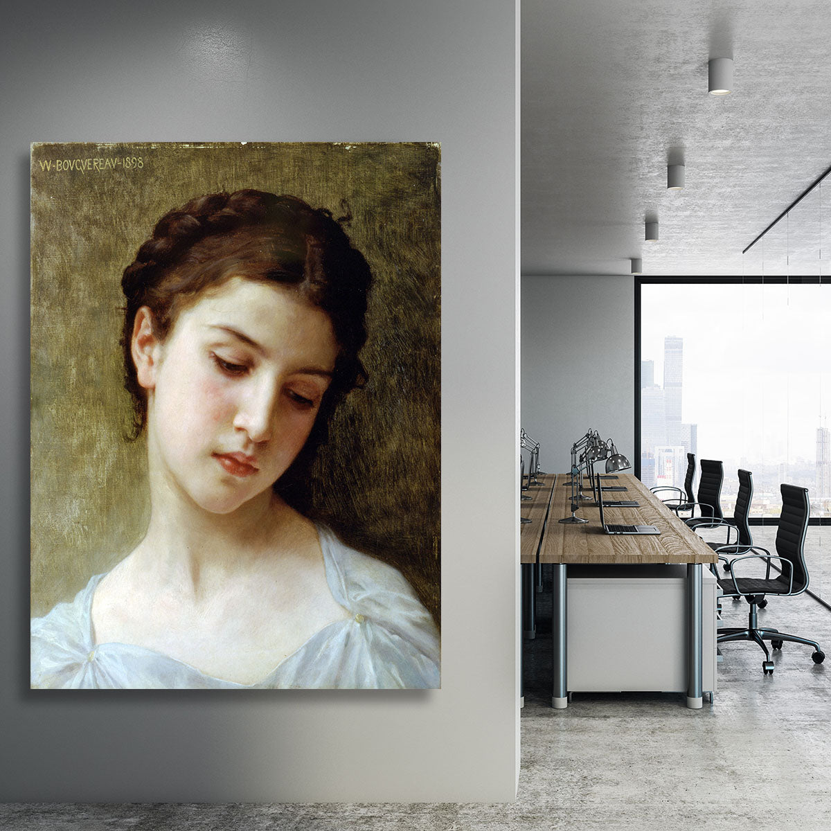 Head Of A Young Girl 1898 By Bouguereau Canvas Print or Poster - Canvas Art Rocks - 3