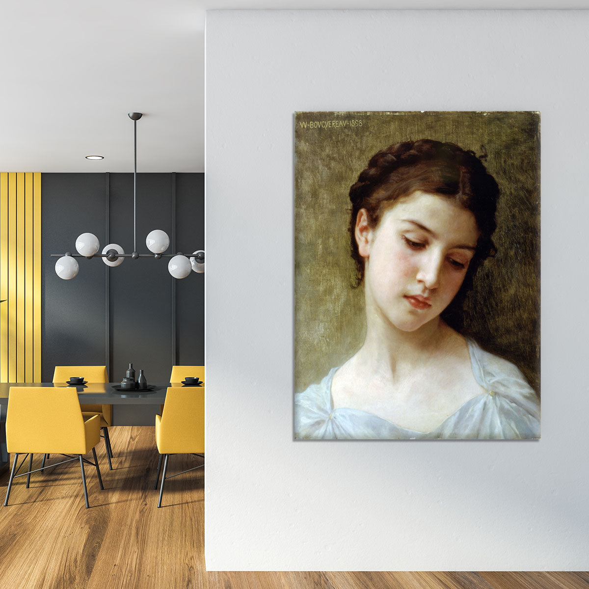 Head Of A Young Girl 1898 By Bouguereau Canvas Print or Poster - Canvas Art Rocks - 4