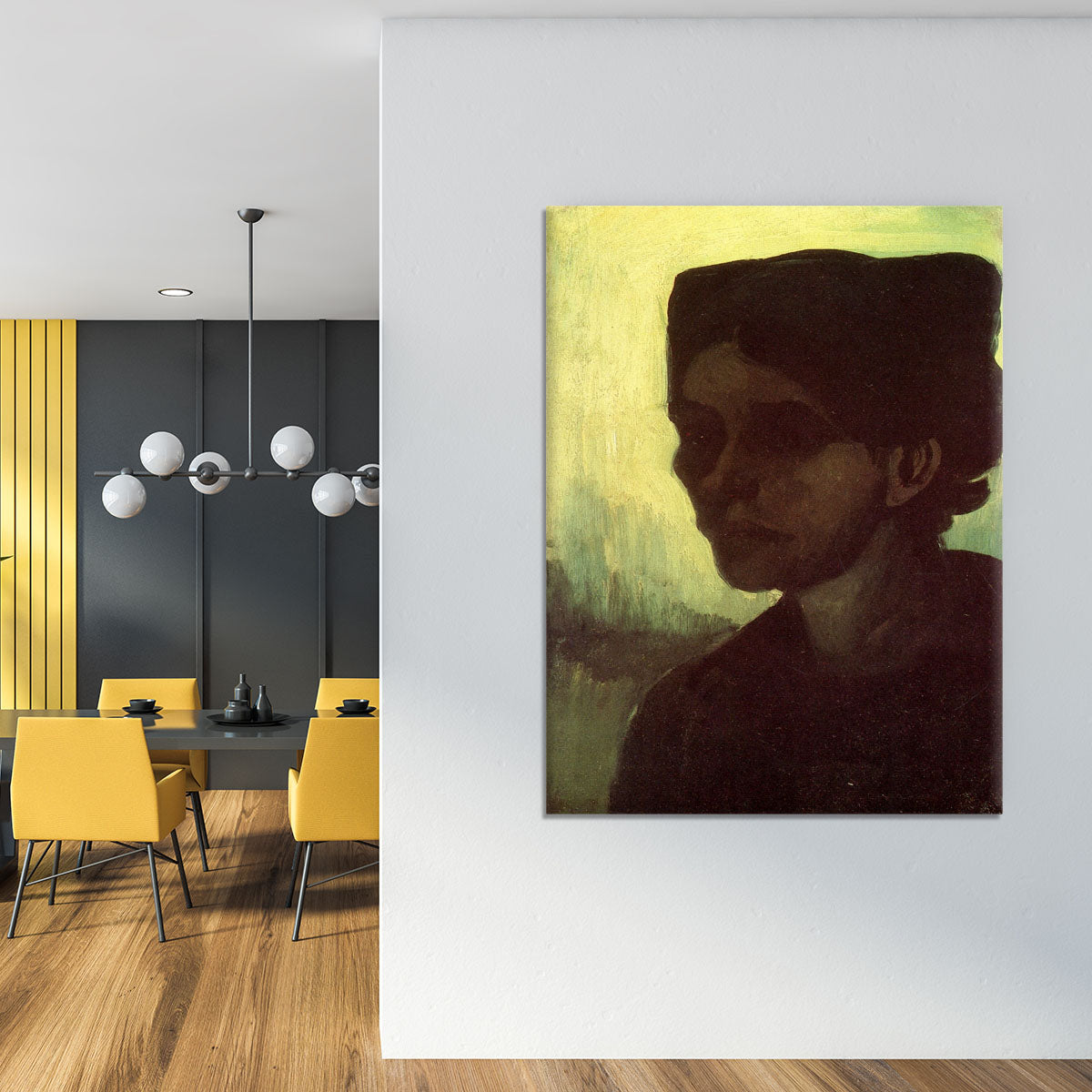 Head of a Young Peasant Woman with Dark Cap by Van Gogh Canvas Print or Poster - Canvas Art Rocks - 4