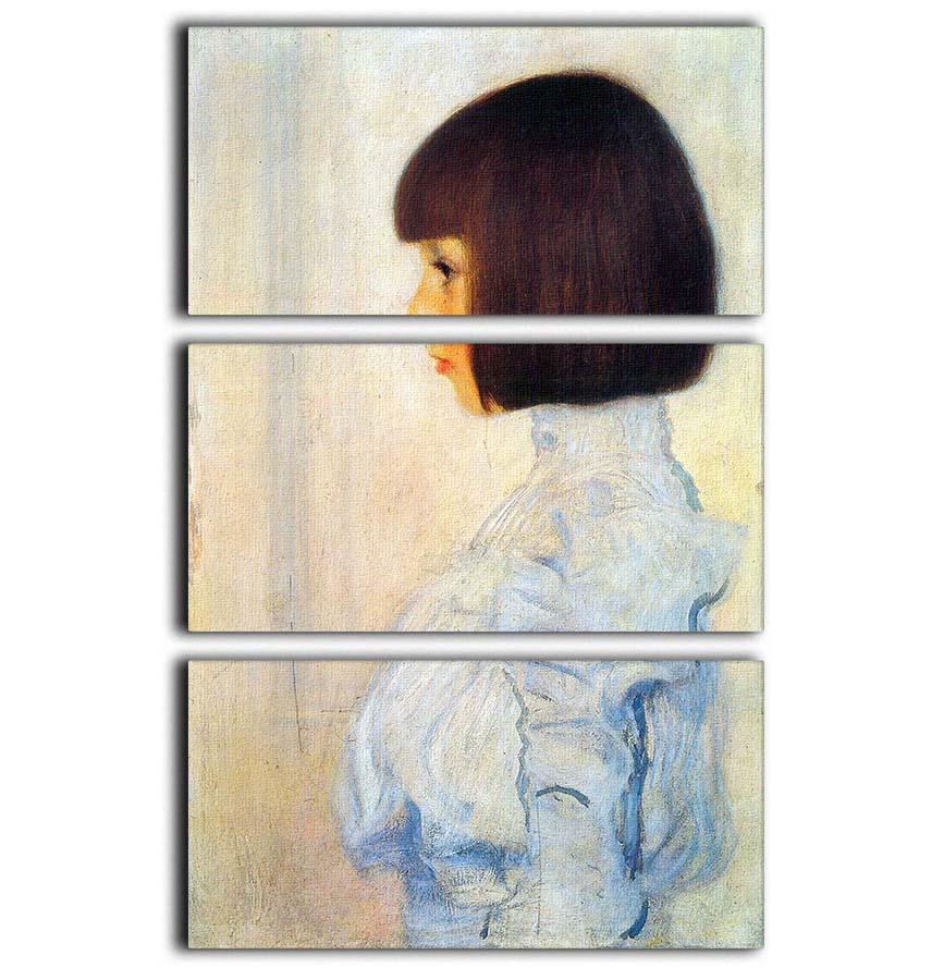 Helene Klimt portrait by Klimt 3 Split Panel Canvas Print - Canvas Art Rocks - 1