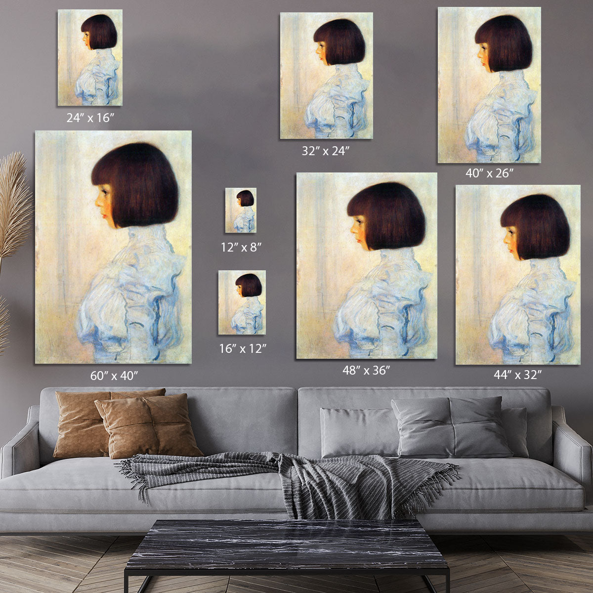 Helene Klimt portrait by Klimt Canvas Print or Poster - Canvas Art Rocks - 7