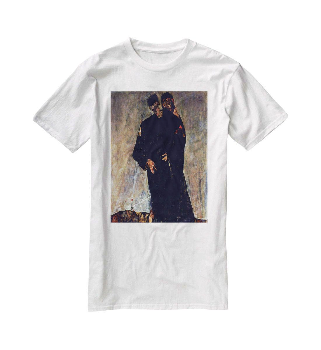 Hermits by Egon Schiele T-Shirt - Canvas Art Rocks - 5