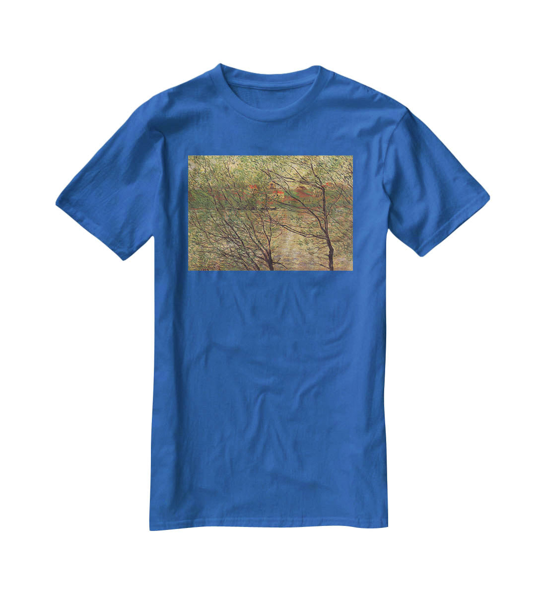His bank the Ile de la Grande Jatte by Monet T-Shirt - Canvas Art Rocks - 2