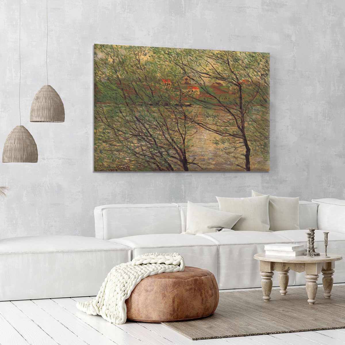 His bank the Ile de la Grande Jatte by Monet Canvas Print or Poster - Canvas Art Rocks - 6