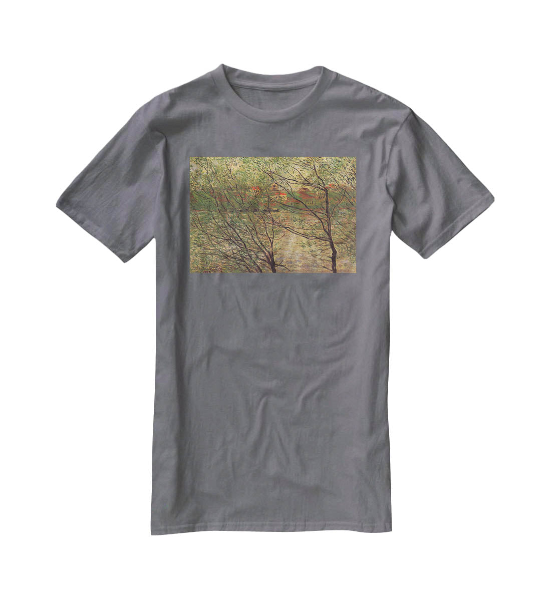 His bank the Ile de la Grande Jatte by Monet T-Shirt - Canvas Art Rocks - 3