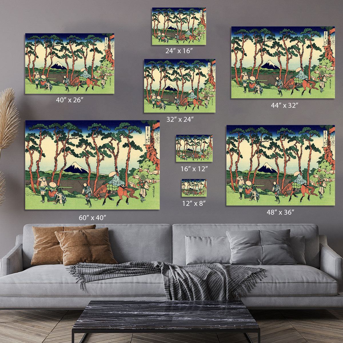 Hodogaya on the Tokaido by Hokusai Canvas Print or Poster - Canvas Art Rocks - 7