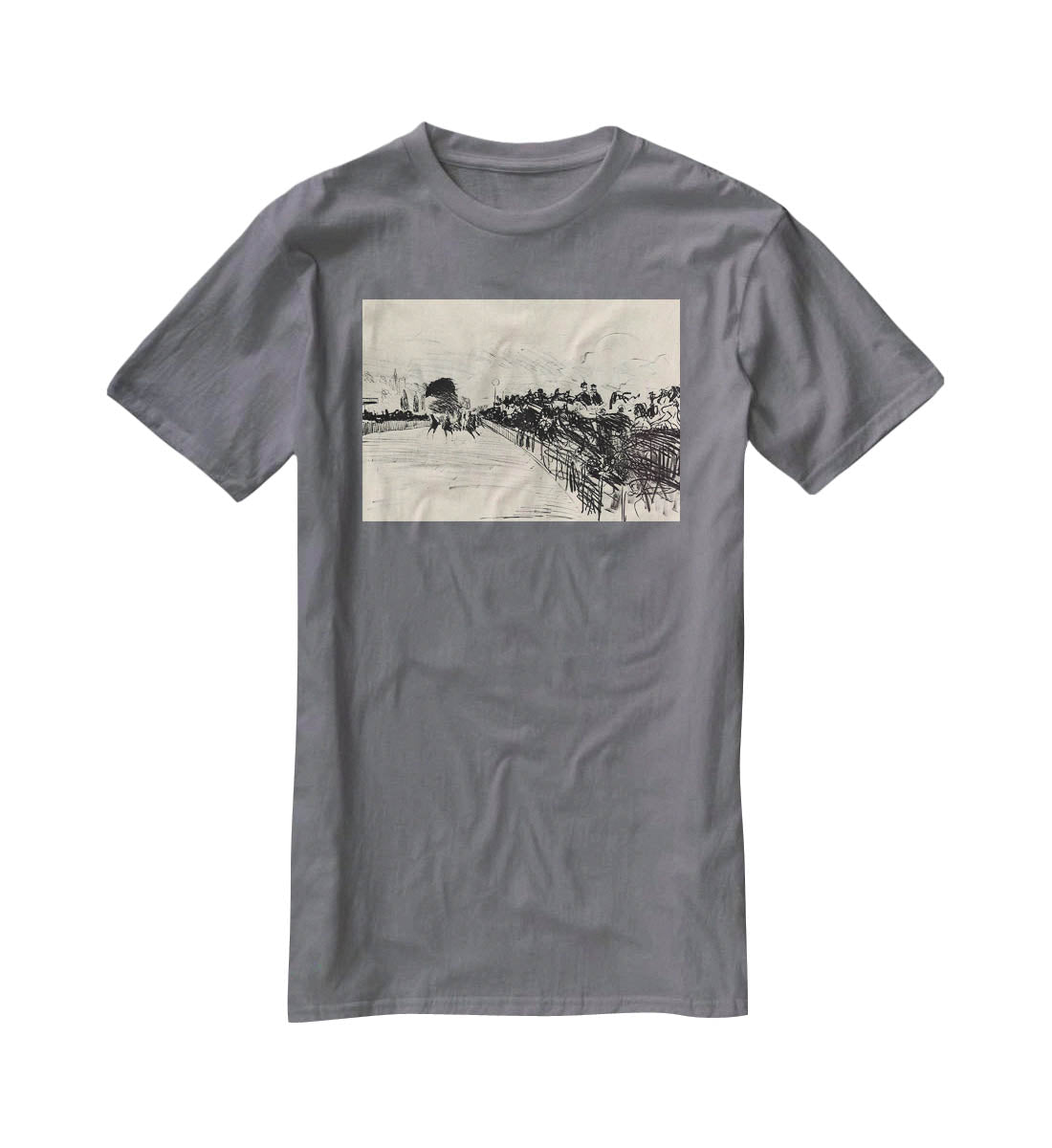 Horse racing by Manet T-Shirt - Canvas Art Rocks - 3