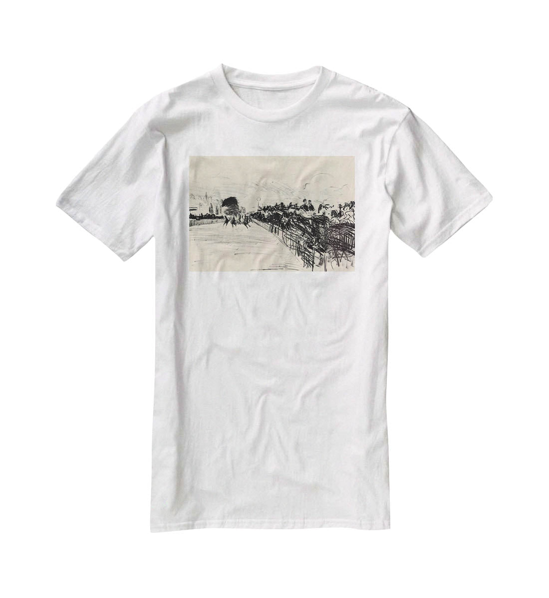 Horse racing by Manet T-Shirt - Canvas Art Rocks - 5