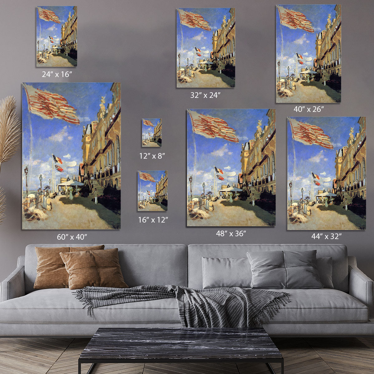 Hotel de Roches Noires a Trouville by Monet Canvas Print or Poster - Canvas Art Rocks - 7