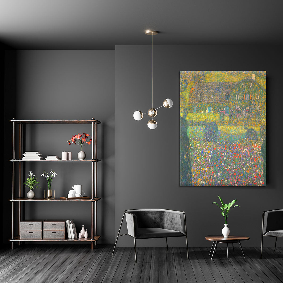 House in Attersee by Klimt Canvas Print or Poster - Canvas Art Rocks - 5