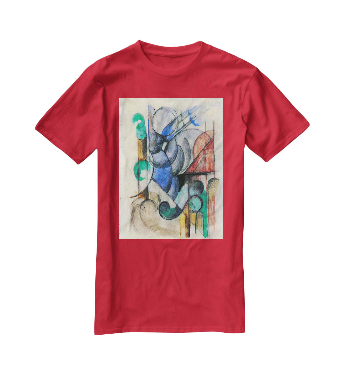 House in abstract landscape by Franz Marc T-Shirt - Canvas Art Rocks - 4