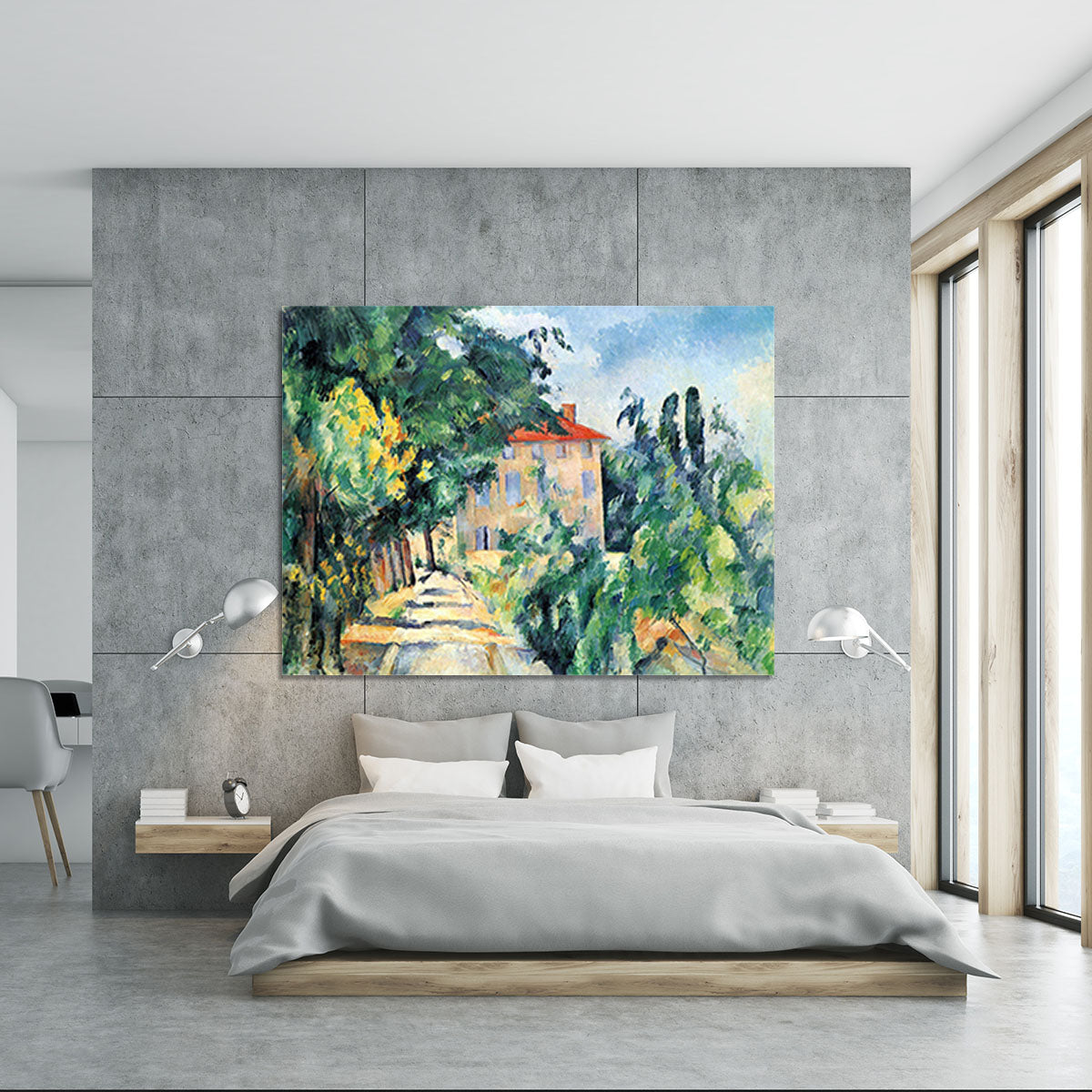 House with Red Roof by Cezanne Canvas Print or Poster - Canvas Art Rocks - 5