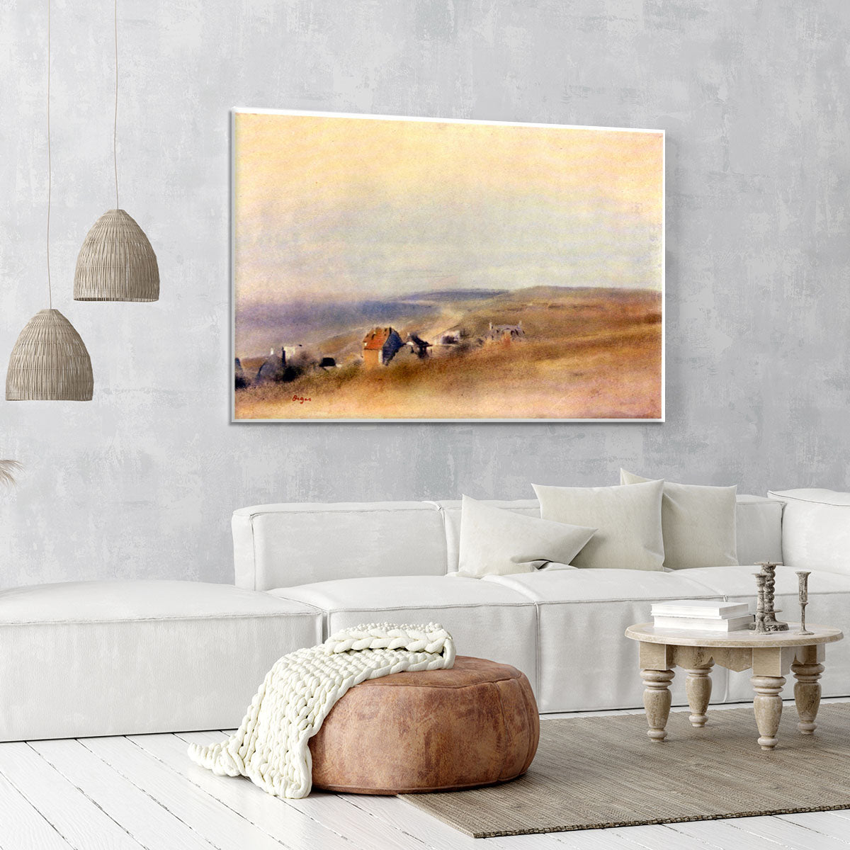 Houses on cliffs above a bay by Degas Canvas Print or Poster - Canvas Art Rocks - 6