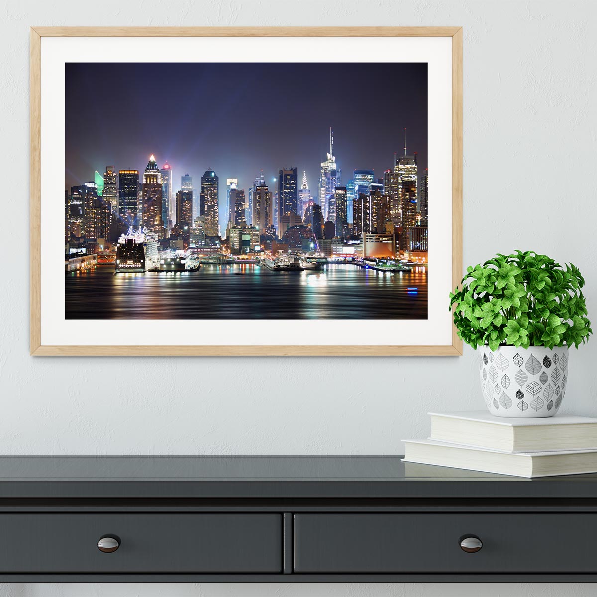 Hudson River with refelctions Framed Print - Canvas Art Rocks - 3