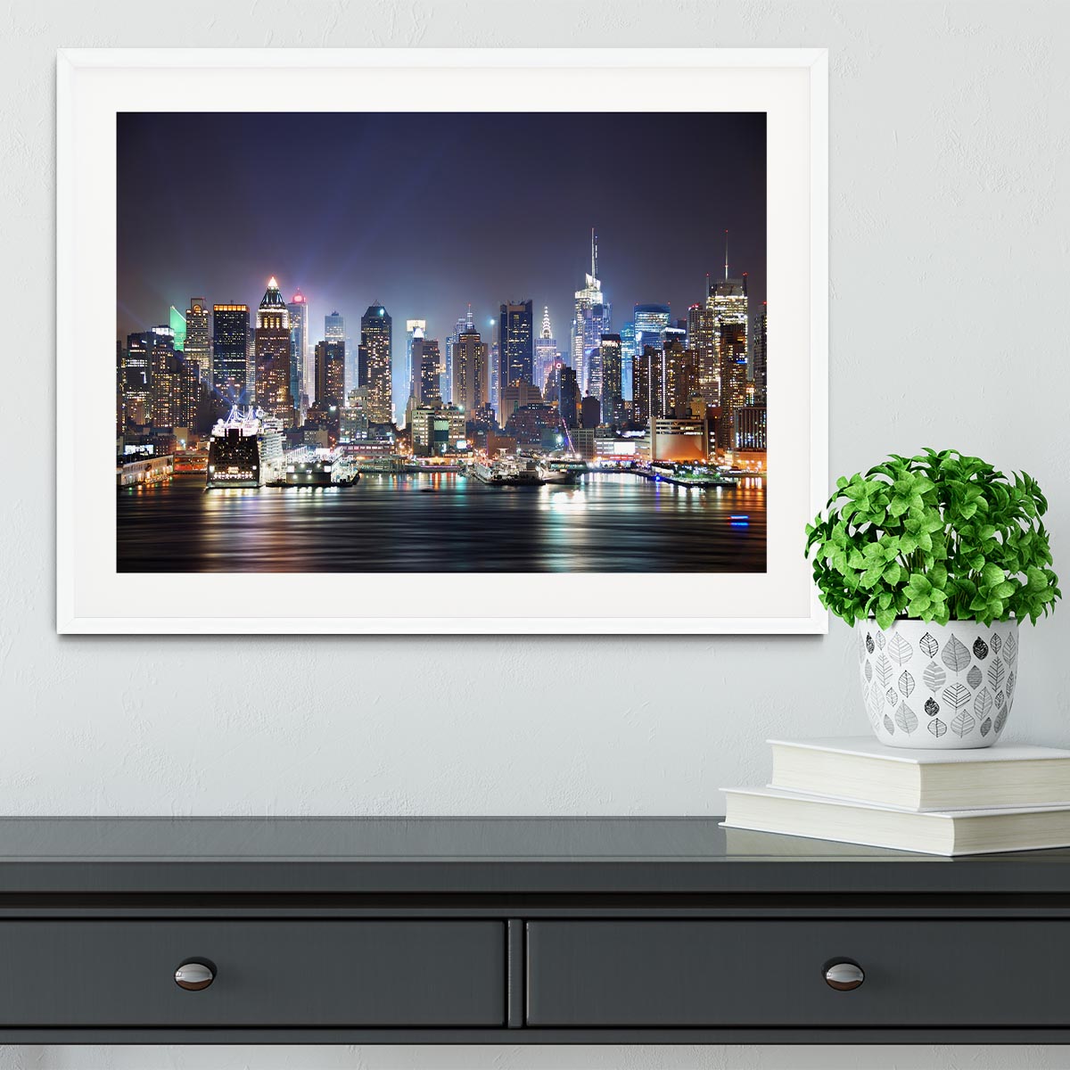 Hudson River with refelctions Framed Print - Canvas Art Rocks - 5