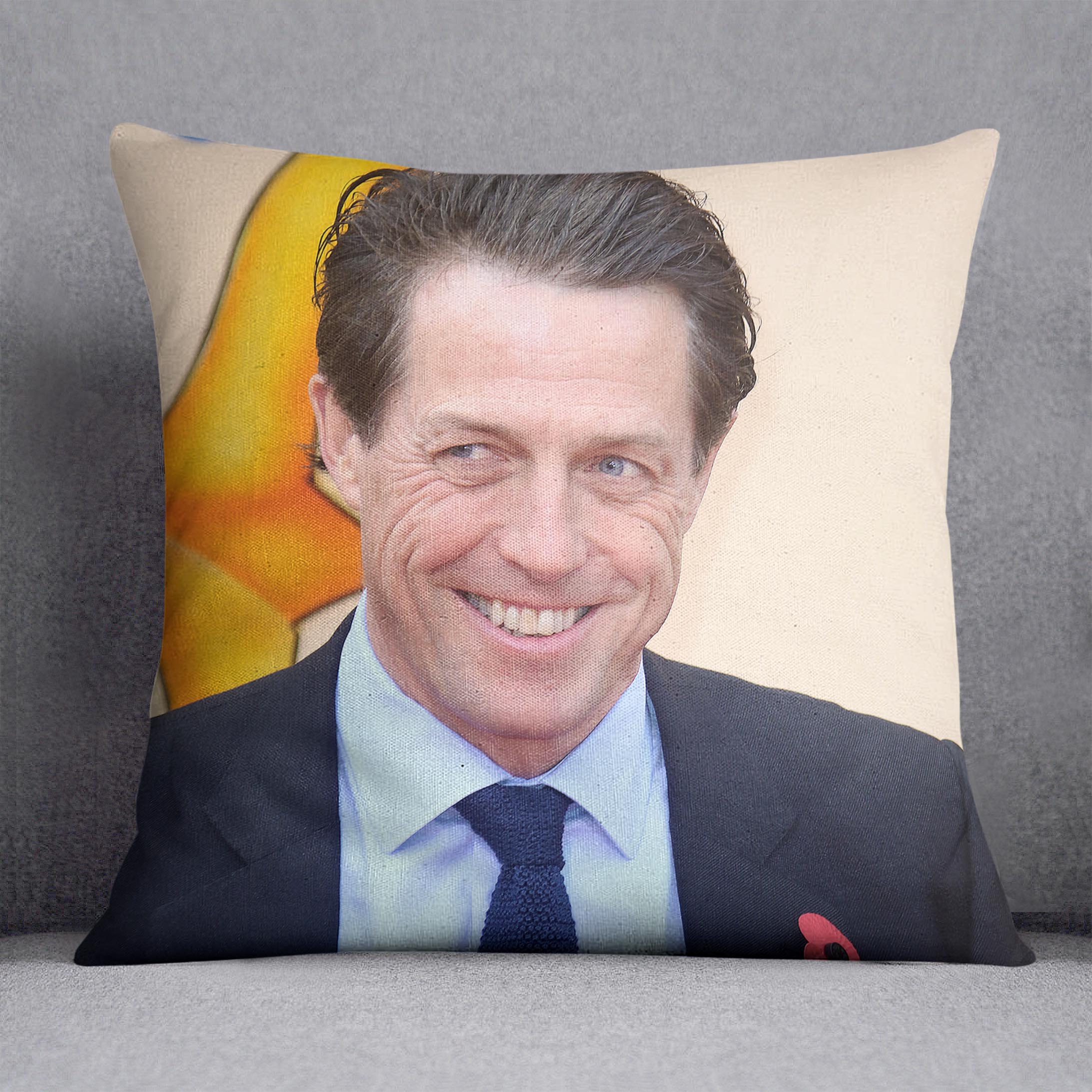 Hugh Grant in blue suit Cushion