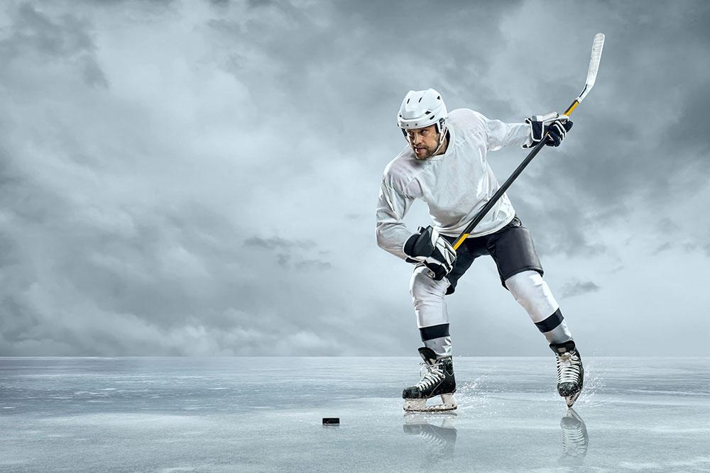 Ice hockey player Wall Mural Wallpaper - Canvas Art Rocks - 1