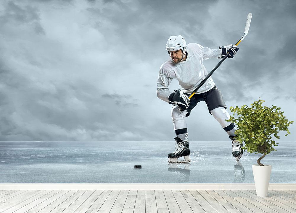 Ice hockey player Wall Mural Wallpaper - Canvas Art Rocks - 4